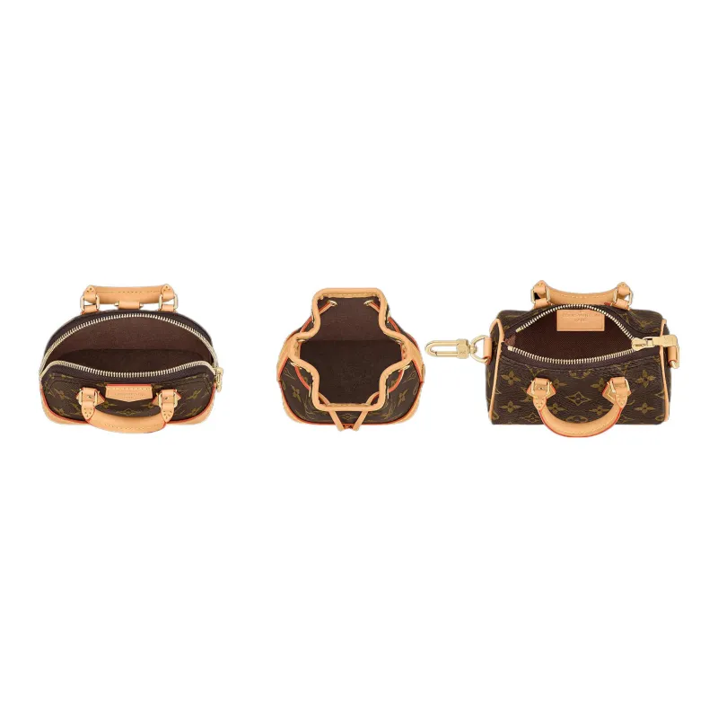 LOUIS VUITTON Trio Mini Icones Monogram Bag Brown-4