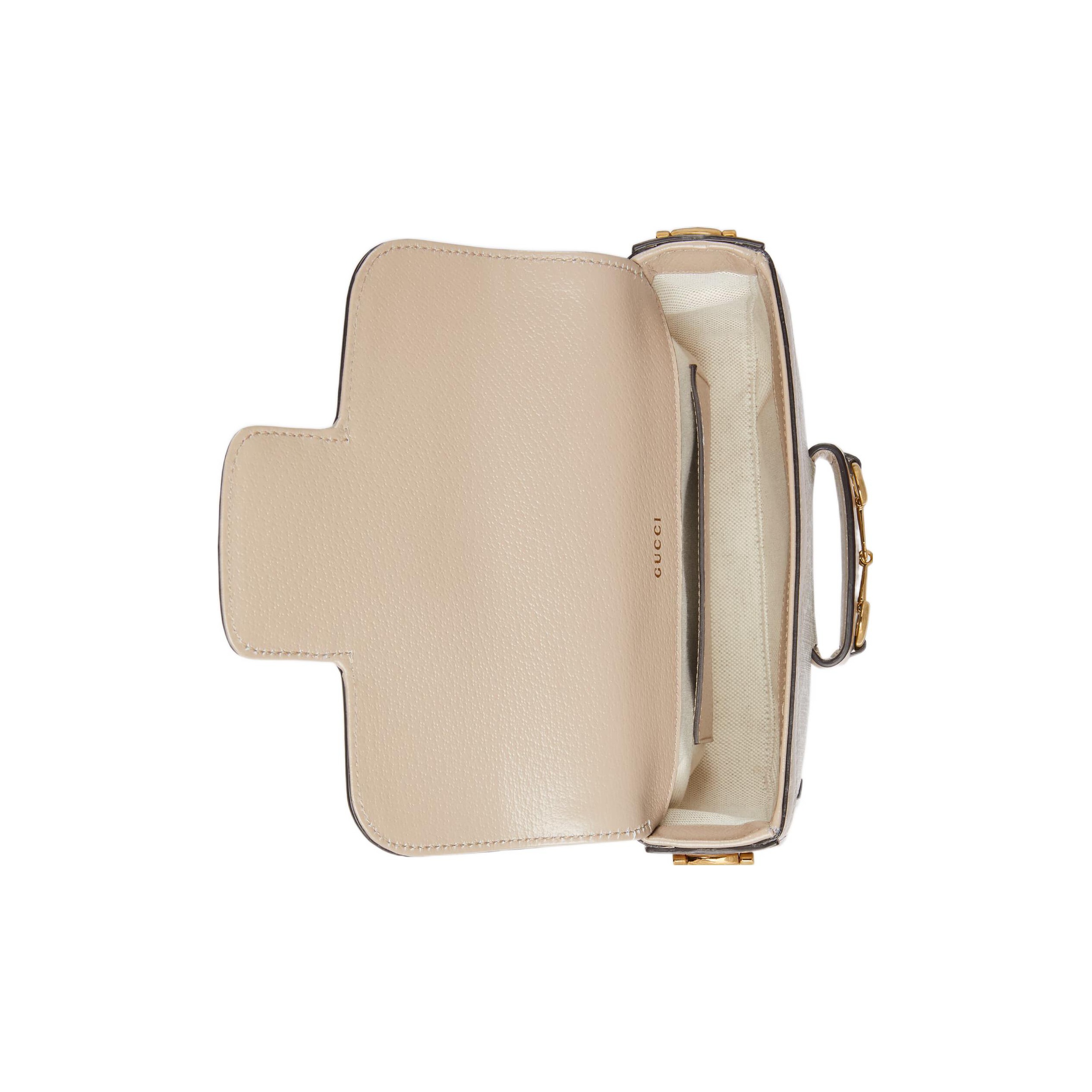 GUCCI Horsebit 1955 Canvas With Leather Saddle Bag Shoulder
