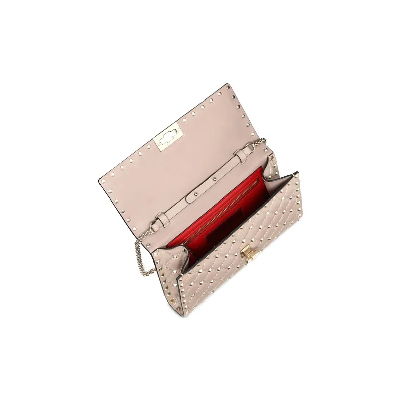 Valentino Sheepskin Chain Bag Shoulder Bag Women's Nude Pink-3