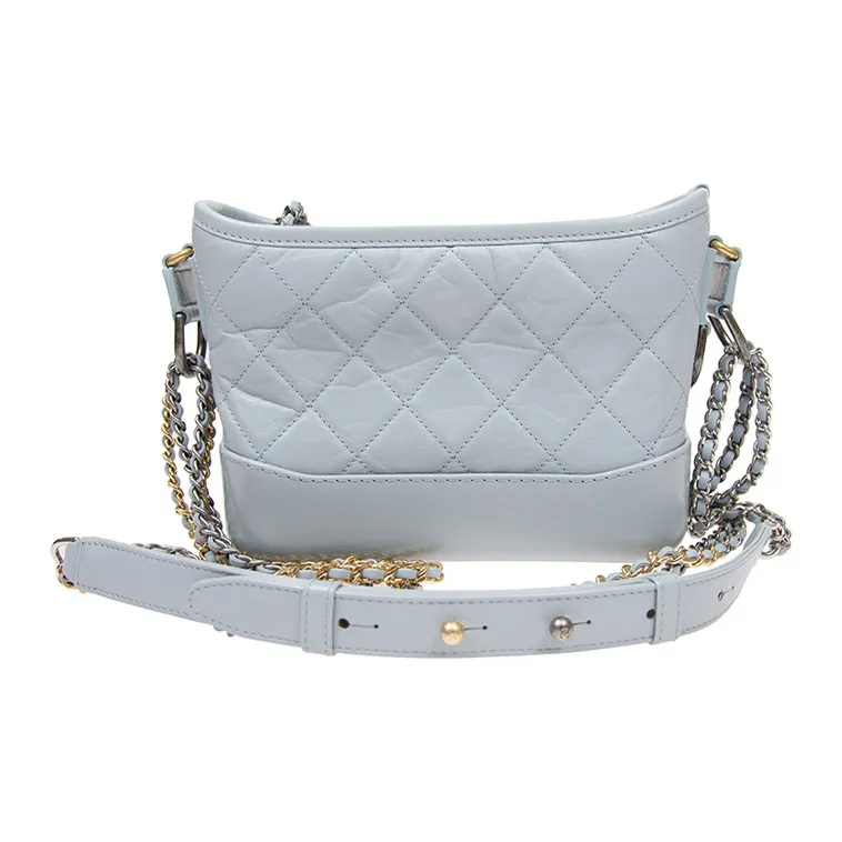CHANEL Gabrielle Calfskin Hobo Bag, Handbag, Shoulder Bag, Crossbody Bag Trumpets Women's Light Blue-2