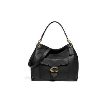 COACH Tabby Polished Pebbled Leather Hobo Bag Shoulder Bag Portable Crossbody Bag Shoulder Bag Women's Black