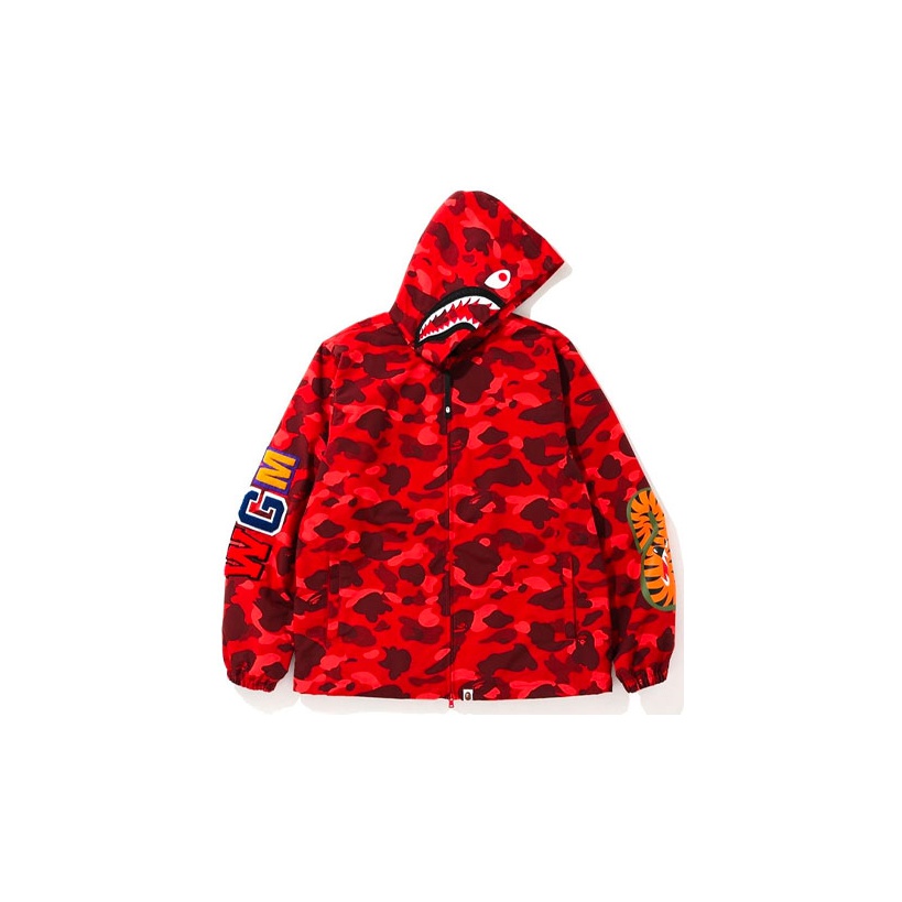 Red camo shark hoodie hotsell
