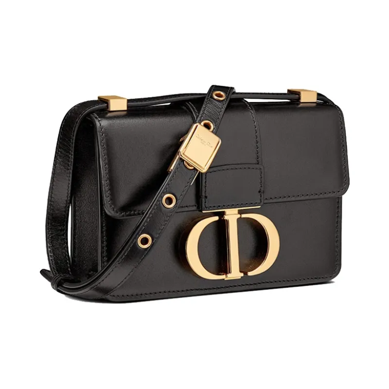 DIOR 30 Montaigne Calfskin Shoulder Bag Women's Black-1