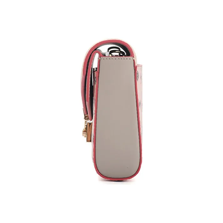 MCM Millie Visetos Leather Shoulder Bag, Crossbody Bag Women's Pink & White-2