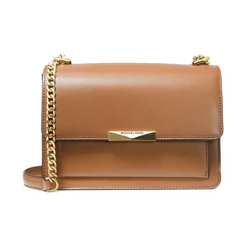 MICHAEL KORS Jade Leather Shoulder Bag Crossbody Bag Large Size Women's Acorn Brown
