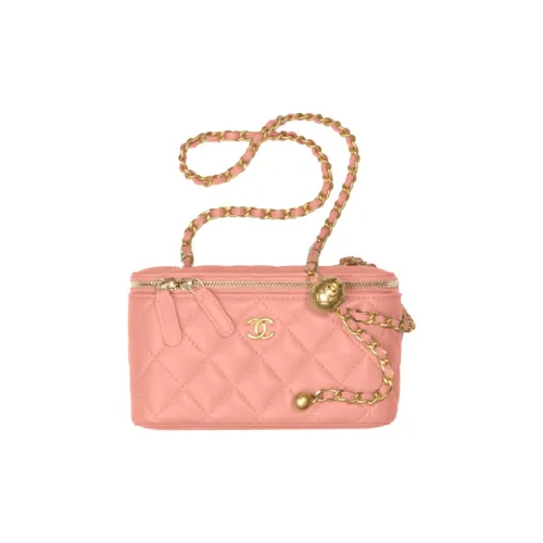 CHANEL Little Golden Ball Sheepskin Long Box Bag Shoulder Bag Clutch Crossbody Bag Regular Women's Dry Rose Pink Color