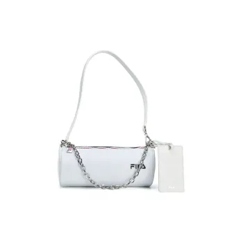 FILA Fabric With PU Chain Bag Cylinder Bag Shoulder Bag Unisex White