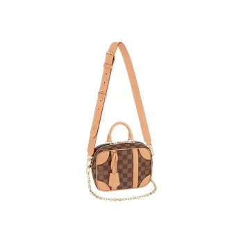 LOUIS VUITTON Valisette Souple BB Coated Canvas Handbag Shoulder Bag Women's Brown Yellow