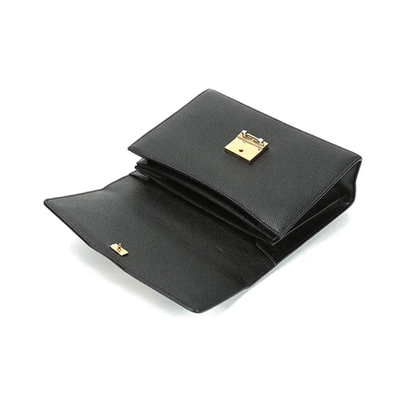 GUCCI Grained Leather Crossbody Bag Shoulder Bag Women's Black-5