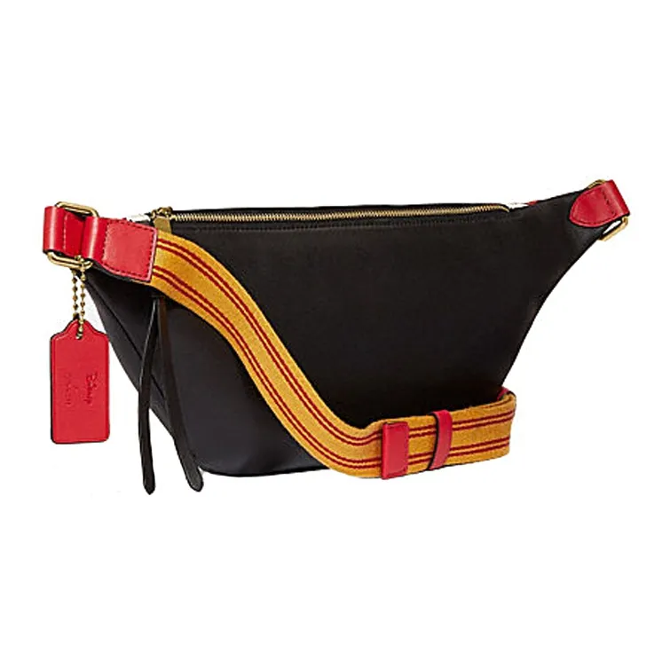 COACH Rivington Leather Fanny Pack Large Size Women's Black White Red Multicolor-2