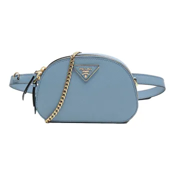 PRADA Cow Leather Shoulder Bag Crossbody Bag Fanny Pack Sling Bags Women's Xingji Blue