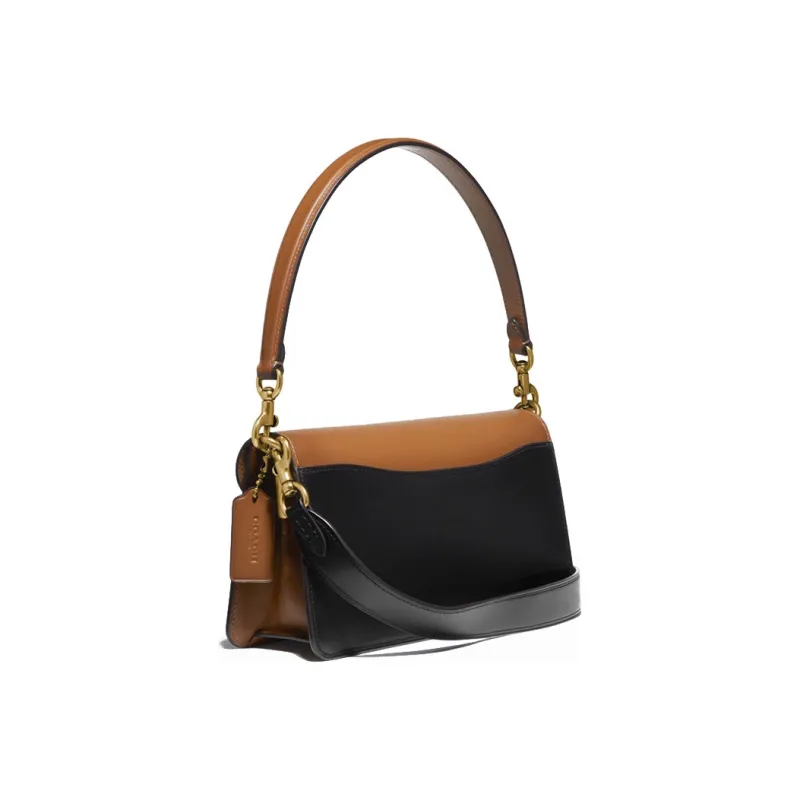 COACH Tabby Canvas With Calfskin Shoulder Bag Crossbody Bag Handbag Medium Size Women's Brown Black White-1