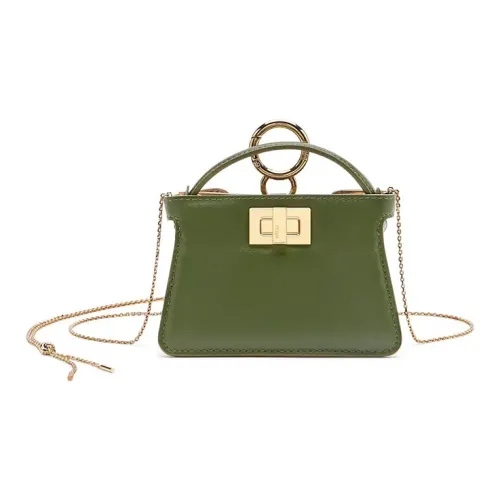 FENDI Nano Peekaboo Charm Crossbody Bag Green