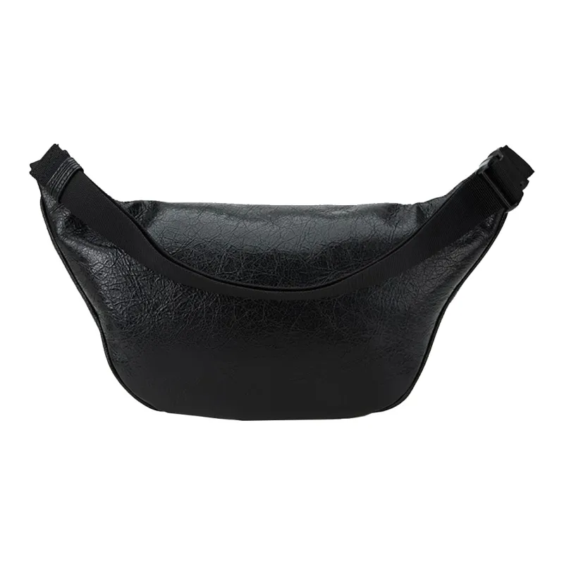 Balenciaga Explorer Grained Sheepskin Fanny Pack Sling Bags Unisex Black-2