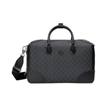 GUCCI Canvas Patchwork Leather Travel Bags Shoulder Bag Crossbody Bag Handbag Regular Men's Black