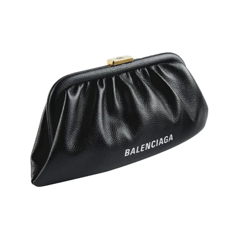 Balenciaga Calfskin Cloud Bag Handheld Crossbody Bag Shoulder Bag Women's Black-1