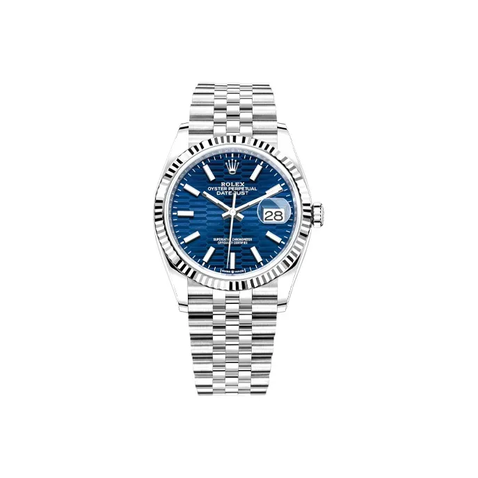 ROLEX Log Series Automatic Mechanical Movement Unisex Watch 36mm Blue Dial Oystersteel Case Oystersteel Strap-0