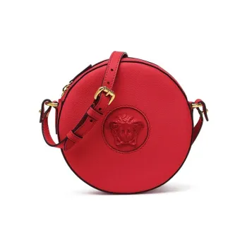 VERSACE La Medusa Leather Camera Bags Crossbody Bag Shoulder Bag Women's Red