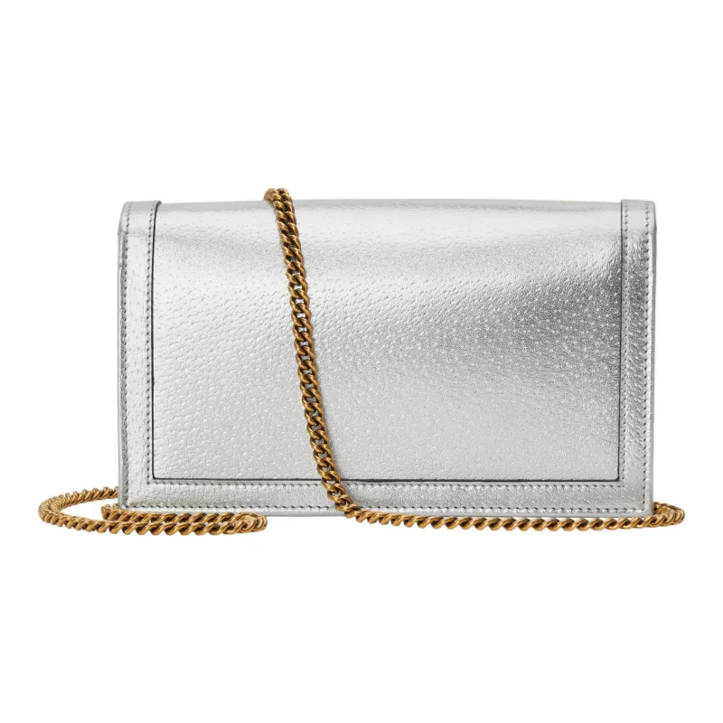 GUCCI Diana Leather Shoulder Bag Crossbody Bag Mini Women's Silver-1