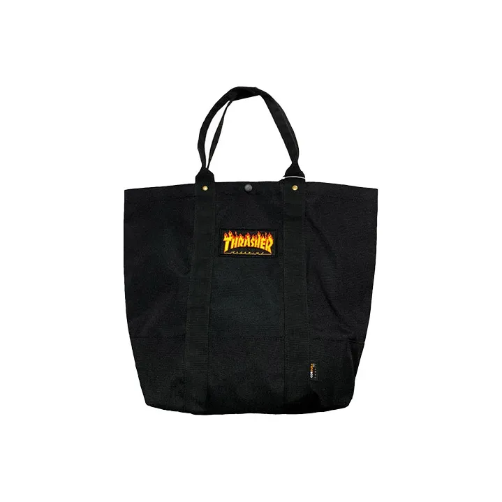 Thrasher Polyester Tote Bag Shopping Bag Shoulder Bag Handbag Regular Unisex Black-0