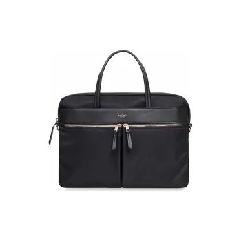 KNOMO Nylon Briefcase Computer Crossbody Handbag Regular Unisex Solid Color