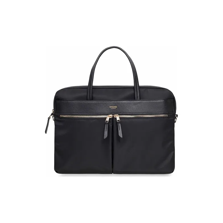 KNOMO Nylon Briefcase Computer Crossbody Handbag Regular Unisex Solid Color-0