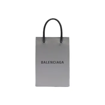 Balenciaga Calfskin Tote Bag, Shopping Bag, Cell Phone Pouch, Handbag, Shoulder Bag, Crossbody Bag Mini Unisex Gray