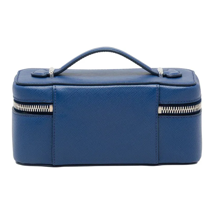 PRADA Saffiano Leather Toiletry Bag Small Size Women's Blue-2