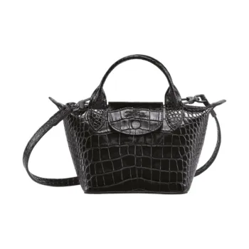 LONGCHAMP Le Pliage Cuir Shoulder Bag Mini Women's Black