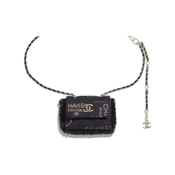 CHANEL 22P Denim Fanny Pack Women's Black