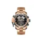 RGA3503-Rose Gold Case Black Dial Black Bezel Steel Band