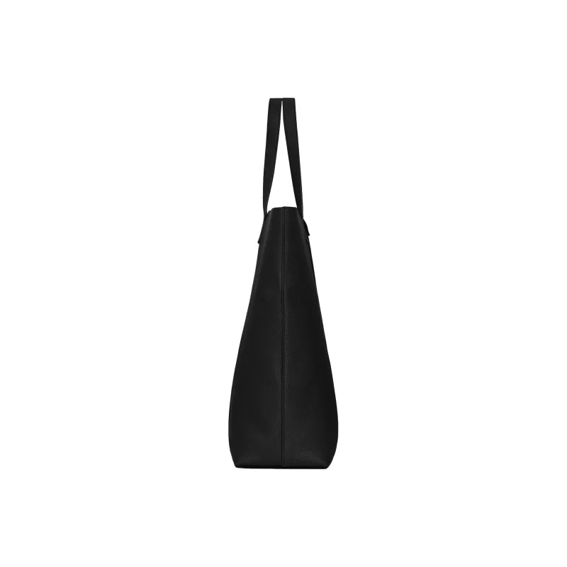 SAINT LAURENT Leather Tote Bag Shopping Bag Combo Bag Shoulder Bag Handbag Men's Black-4