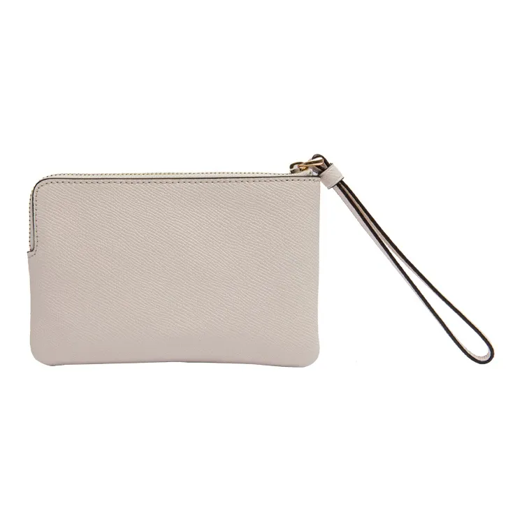 COACH Corner Zip Leather Coin Purse Clutch Wrist Bag Handbag Mini Women's White-2