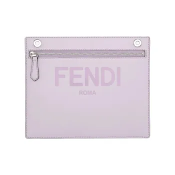 FENDI Peekaboo PU Clutch Regular Women's Light Purple
