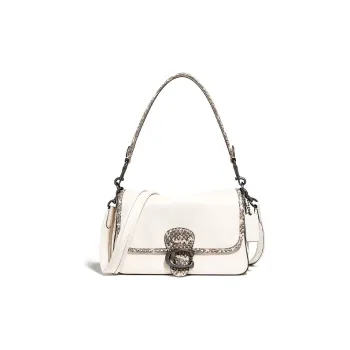 COACH Leather Crossbody Bag Shoulder Bag Medium Size Women's Pink White