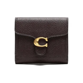 COACH Tabby Leather Clutch Envelope Bag, Coin Purse, Wallet Women's Brown Red