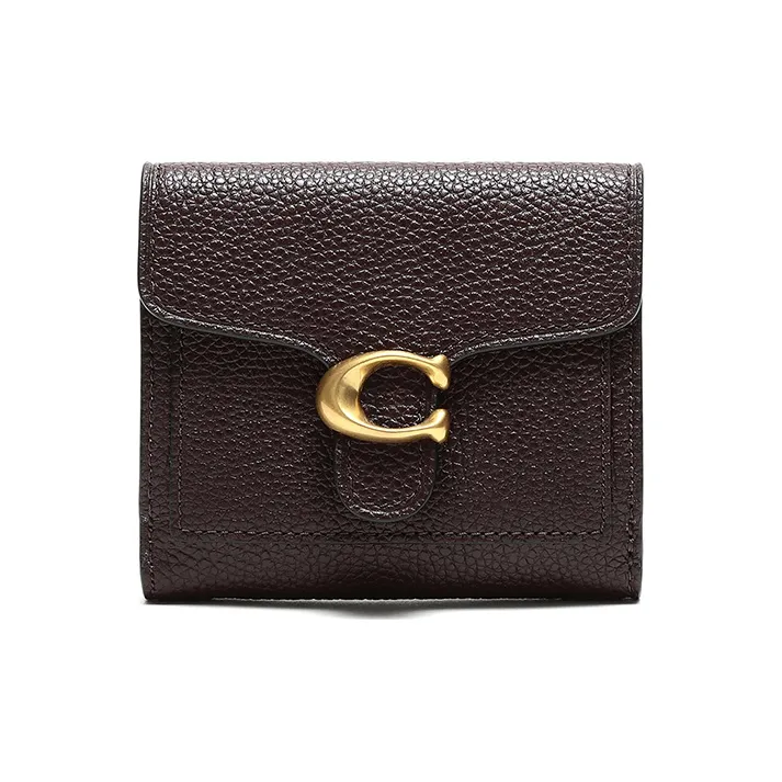 COACH Tabby Leather Clutch Envelope Bag, Coin Purse, Wallet Women's Brown Red-0