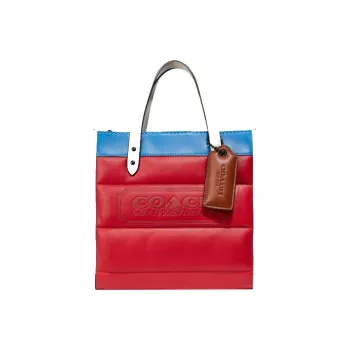 COACH Field Leather Handbag Tote Bag Shopping Bag Crossbody Bag Small Size Women's Candy Red & Blue