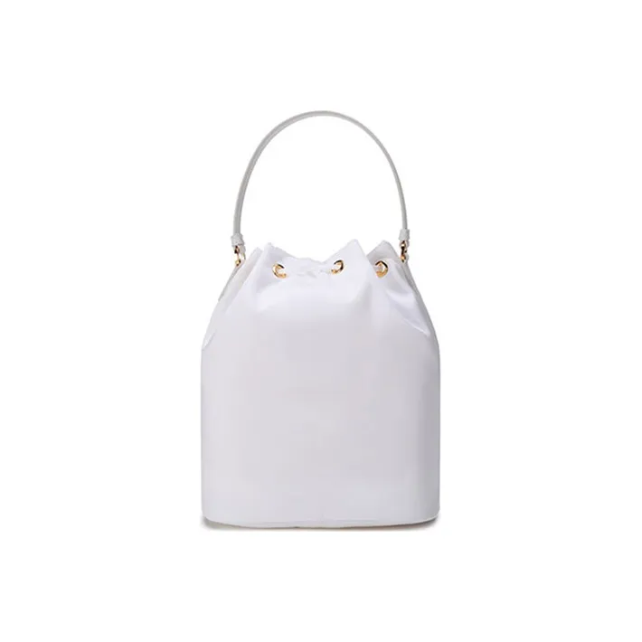 PRADA Nylon Bucket Bags Crossbody One Shoulder Handbags Women's White-3