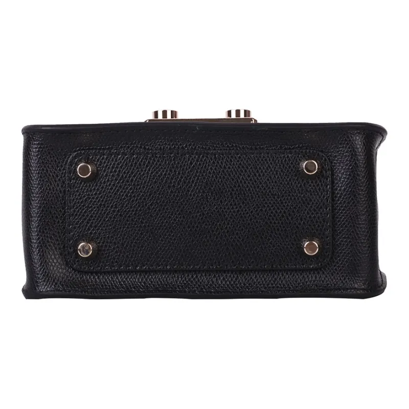 Furla Metropolis Collection Pebbled Leather Shoulder Bag Crossbody Bag Mini Women's Black-3
