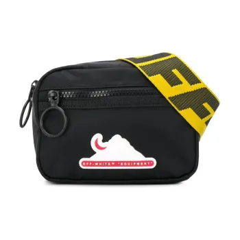 OFF WHITE Nylon Fabric Sling Bag, Fanny Pack Regular Unisex Black