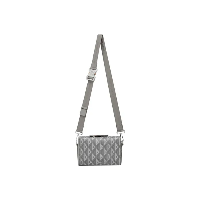 DIOR Smooth Cow Leather Messenger Bag, Handbag, Shoulder Bag, Crossbody Bag Trumpets Men's Gray-2