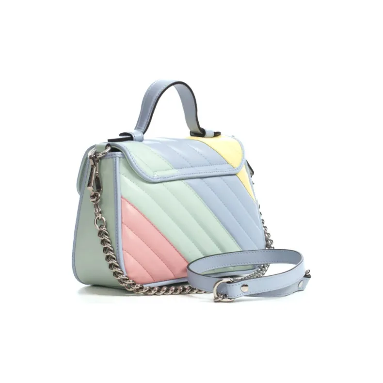 GUCCI Marmont Cow Leather Messenger Bag Chain Portable Crossbody Bag Shoulder Bag Mini Women's Multicolor-3