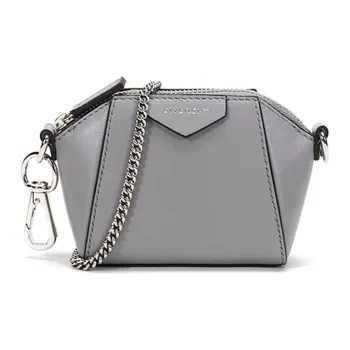 GIVENCHY Sheepskin Key Pouch Crossbody Bag Shoulder Bag Women's Pearl Gray