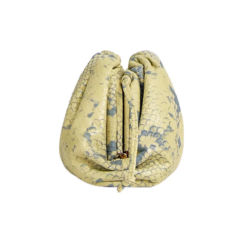 Bottega Veneta The Mini Pouch Snakeskin Print Kiwi/Black-2