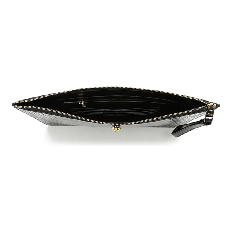 Alexander McQueen Cow Leather Clutch Tubas Women's Black-5