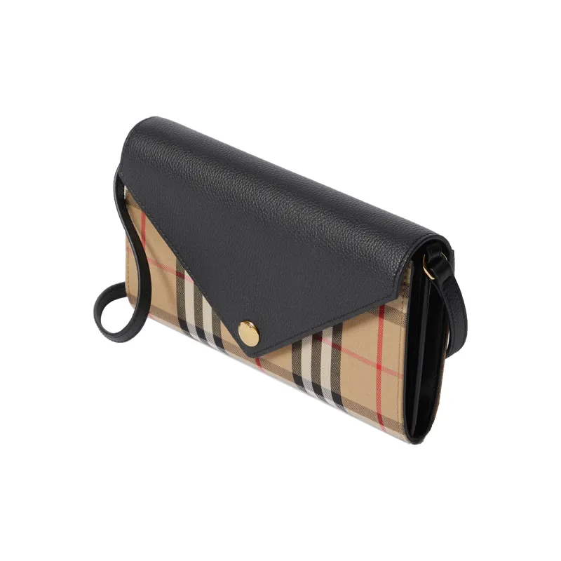 Burberry Vintage Cow Leather Clutches Crossbody Bag Shoulder Bag Women's Black-3