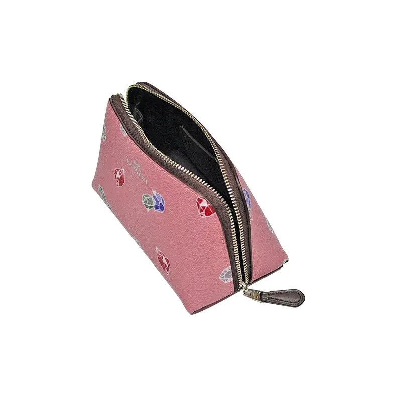 COACH Disney Snow White, Collaboration Canvas Clutch Makeup Bag Trumpets Women's Tulip Pink-2
