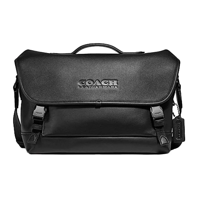 COACH Cow Leather Cycling Bag Messenger Bag Crossbody Bag Shoulder Bag Medium Size Men's Black-0