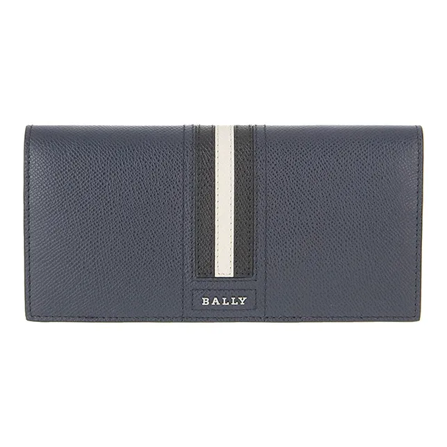 BALLY Leather Clip Wallet Men's Jadeite Blue-0